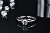 Classic Snowflake Shape 0.5ct Moissanite Ring