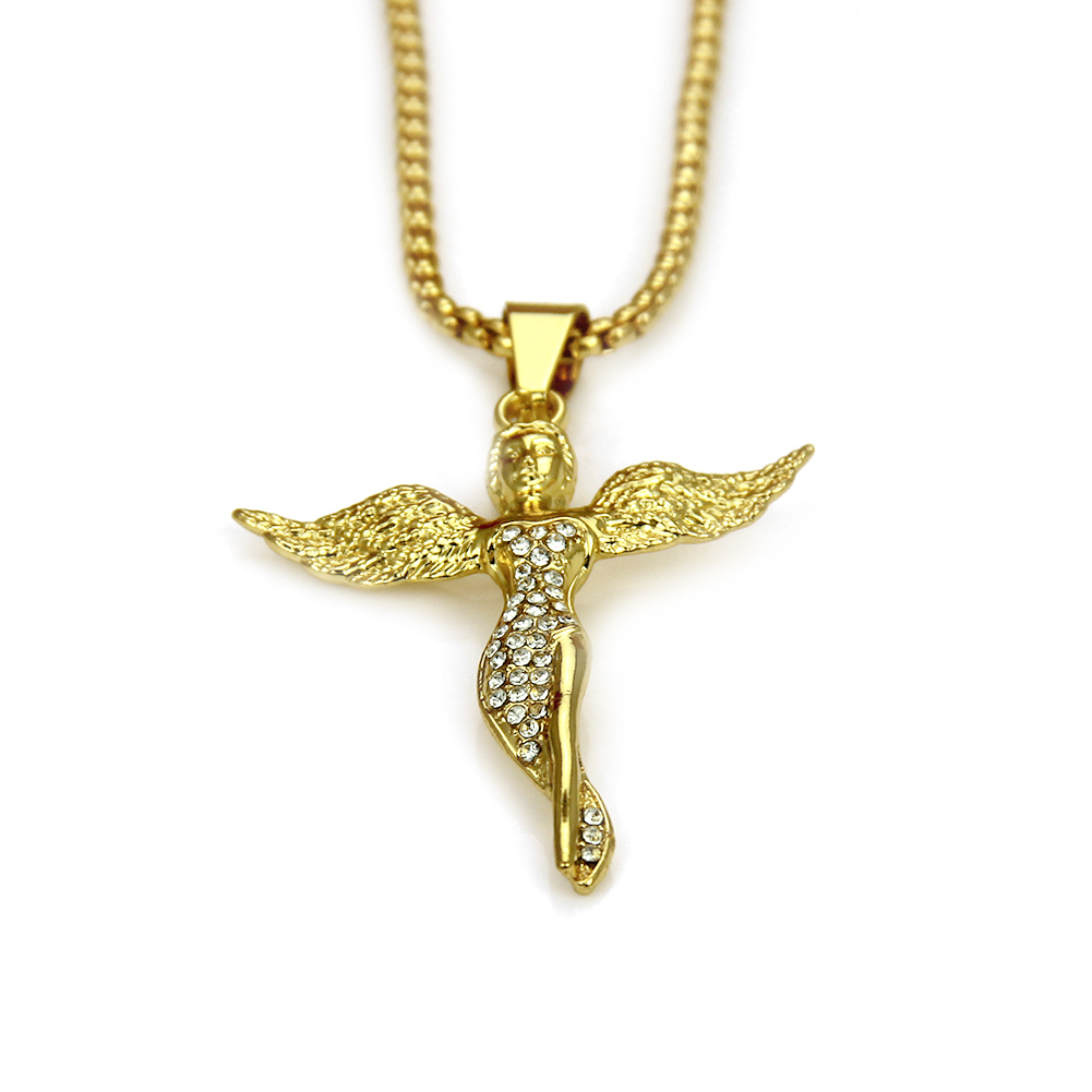 Hip Hop Angel Goddess Pendant Necklace