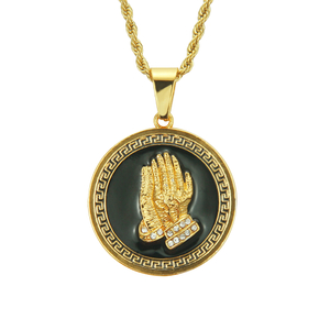 Hip Hop The hand of prayer necklace pendant