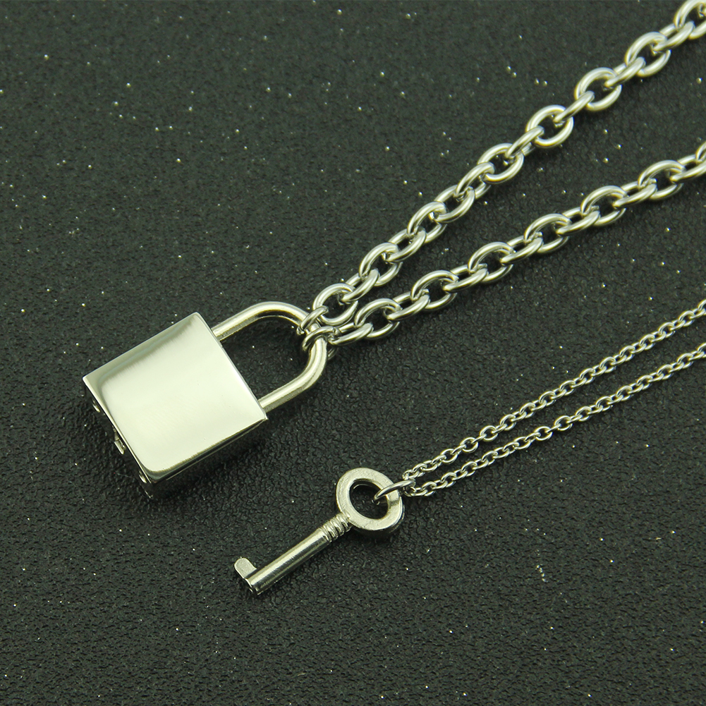 Hip hop combination Necklace lock chain pendant