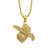 Hip Hop Angel Wings Dollar Necklace Inlaid Crystal Pendant