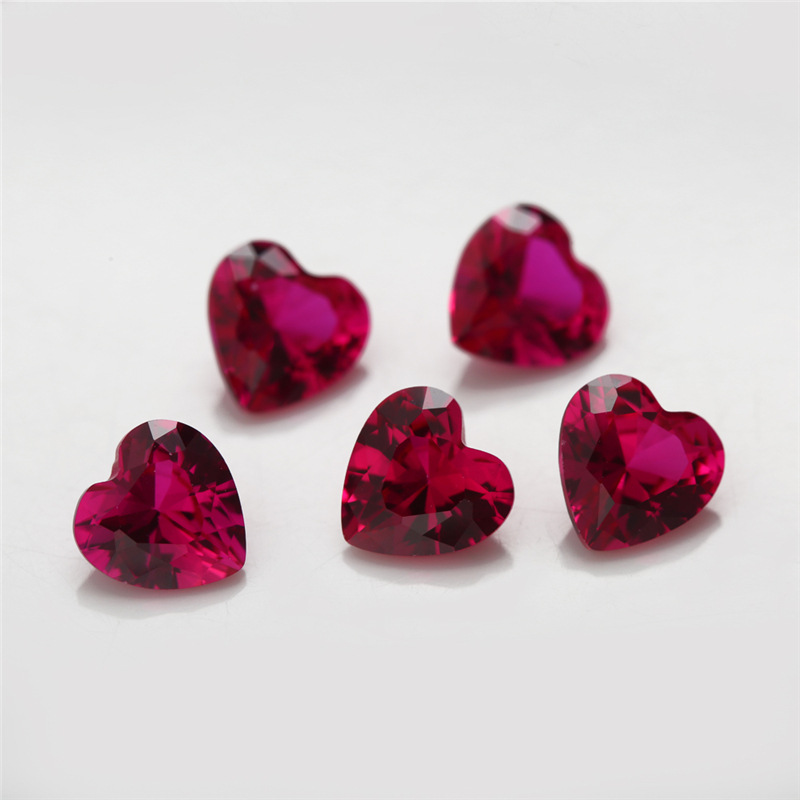 8# Heart Red Corundum Artificial Ruby Wuzhou Synthetic Corundum Wholesale