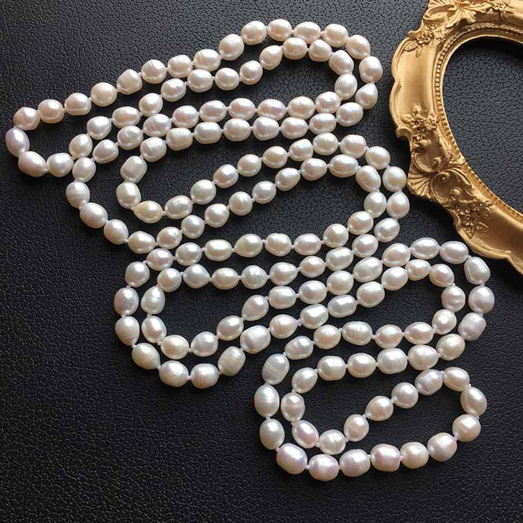 Fashion Long Freshwater Pearl Necklace, Pearl Sweater Chain, Good in Autumn And Winter