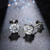 New Arrival Moissanite Gemstone Stud Earrings for Women Solid 925 Sterling Silver D Color