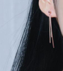 Simple Tassel 925 Sterling Silver Gold Plated Women's Fashion Earrings