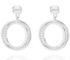 Small Round Inlaid Gem 925 Sterling Silver Gold-plated Fashion Earrings