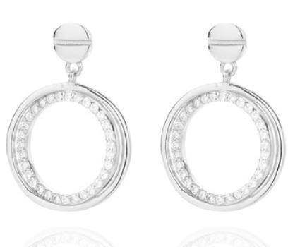 Small Round Inlaid Gem 925 Sterling Silver Gold-plated Fashion Earrings