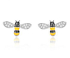 Cute Animal Series 925 Sterling Silver Gold-plated Honeybee Earrings