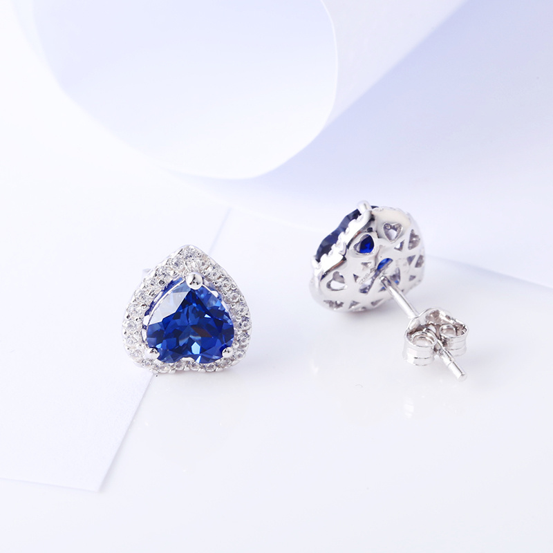 Noble And Elegant Sapphire 925 Sterling Silver Plated Fashion Earrings