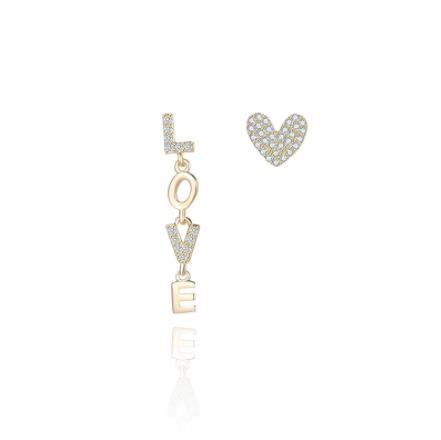 Fashion Letter Design 925 Sterling Silver Plated Women's Cute Earrings