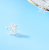 Weather Series 925 Sterling Silver Plated Women's Snowflake Earrings