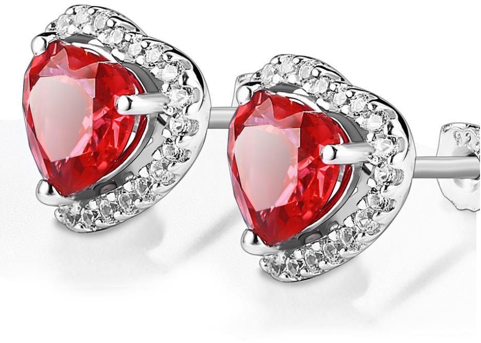 Noble And Elegant Ruby 925 Sterling Silver Plated Fashion Earrings