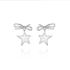 Bow Star 925 Sterling Silver Plated Women's Cute Earrings