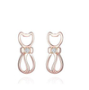 Elegant And Lovely Kitten 925 Sterling Silver Plated Women's Earrings