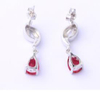 Precious Ruby 925 Sterling Silver Plated Fashion Earrings