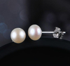 Minimalist Pearl Earrings 925 Sterling Silver Plated Fashion Earrings