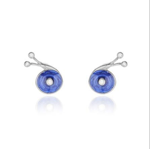 Lovely Colored Snail 925 Sterling Silver Plated Women's Earrings