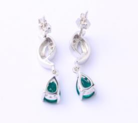 Luxury Mysterious Emerald 925 Sterling Silver Plated Fashion Earrings