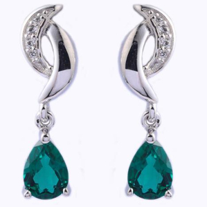 Luxury Mysterious Emerald 925 Sterling Silver Plated Fashion Earrings