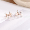 Flower And Fruit Series 925 Sterling Silver Plated Women's Pearl Earrings