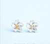 Pure White Jasmine 925 Sterling Silver Plated Women's Cute Earrings