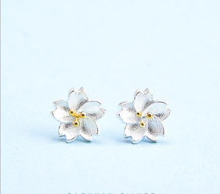 Pure White Jasmine 925 Sterling Silver Plated Women's Cute Earrings