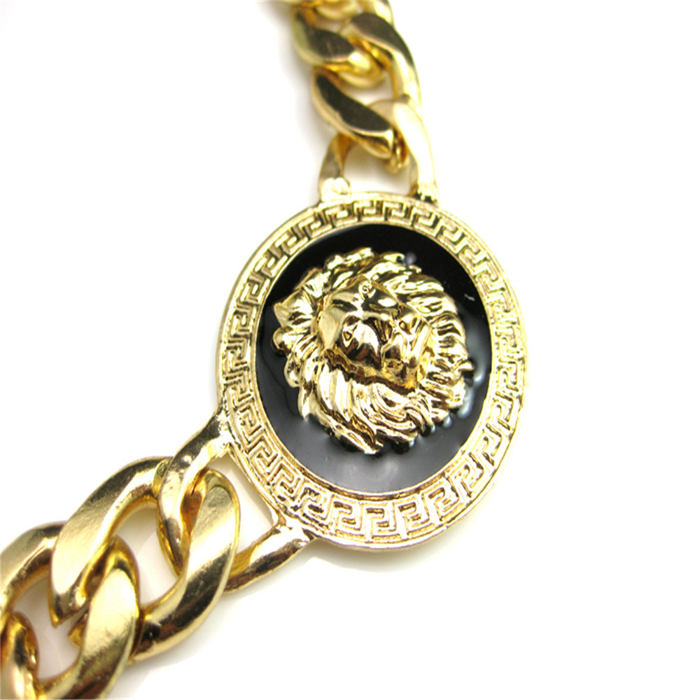 Hip Hop Drip Oil on The Lion's Head Necklace Pendant