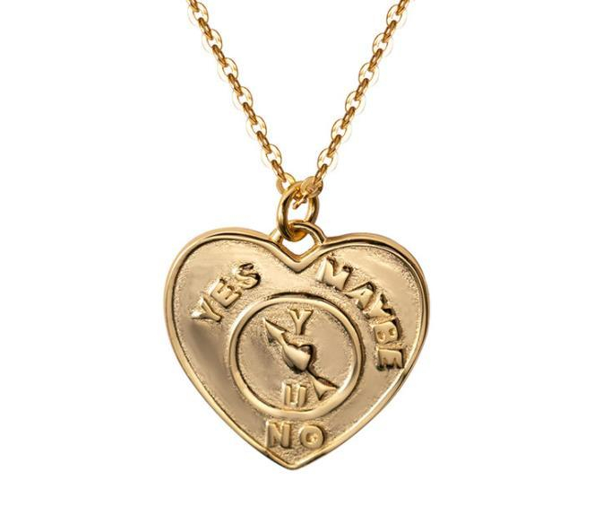 OEM Customized Fashion 925 Silver Jewelry Necklace Heart Shape Coin Hot Sale