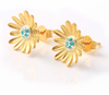 Flower Series Yellow Daisy 925 Sterling Silver Plated Fashion Earrings