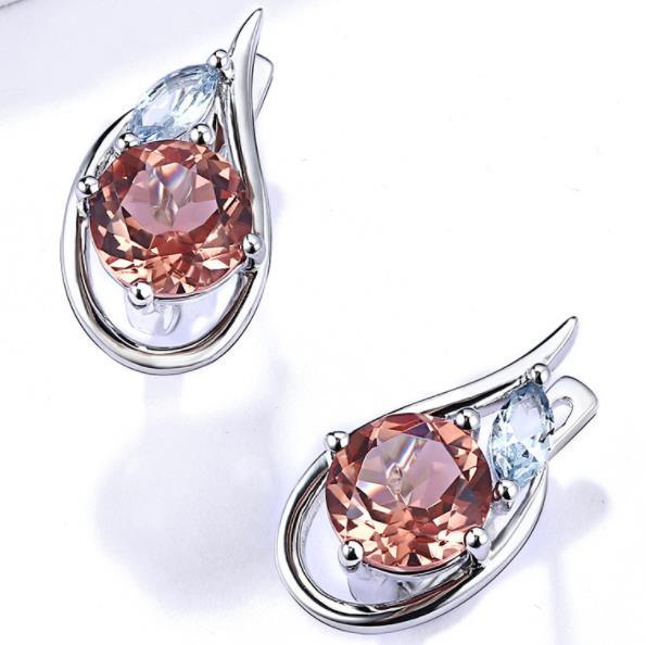 Diapore Birthday Anniversary Gift Made of Sterling Silver Earrings for Women