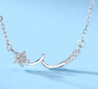 New Chain Female Necklace 925 Sterling Silver Star Jewelry Set