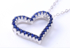 Blue Sapphire Silver Pendants for Gifts Romantic Hearts Pendant Fine Jewelry