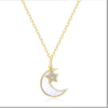 S925 Silver Necklace Star Moon Shell Jewelry Chain Gift Fantasy Moon And Star