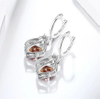 Pear Earrings 925 Sterling Silver Gold Plated Women's Gem Earrings