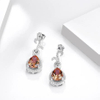 Pear Shaped Cut Brown Gem Diamond with 925 Sterling Silver Gold Plated Women's Earrings