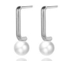 Simple Pearl Metal Earrings 925 Sterling Silver Gold-plated Earrings