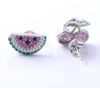 Lovely Fruit Earrings 925 Sterling Silver Gold-plated Gem Earrings