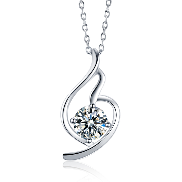 Premium Fashion Jewelry Custom Moissanite Stone 925 Sterling Silver Necklace