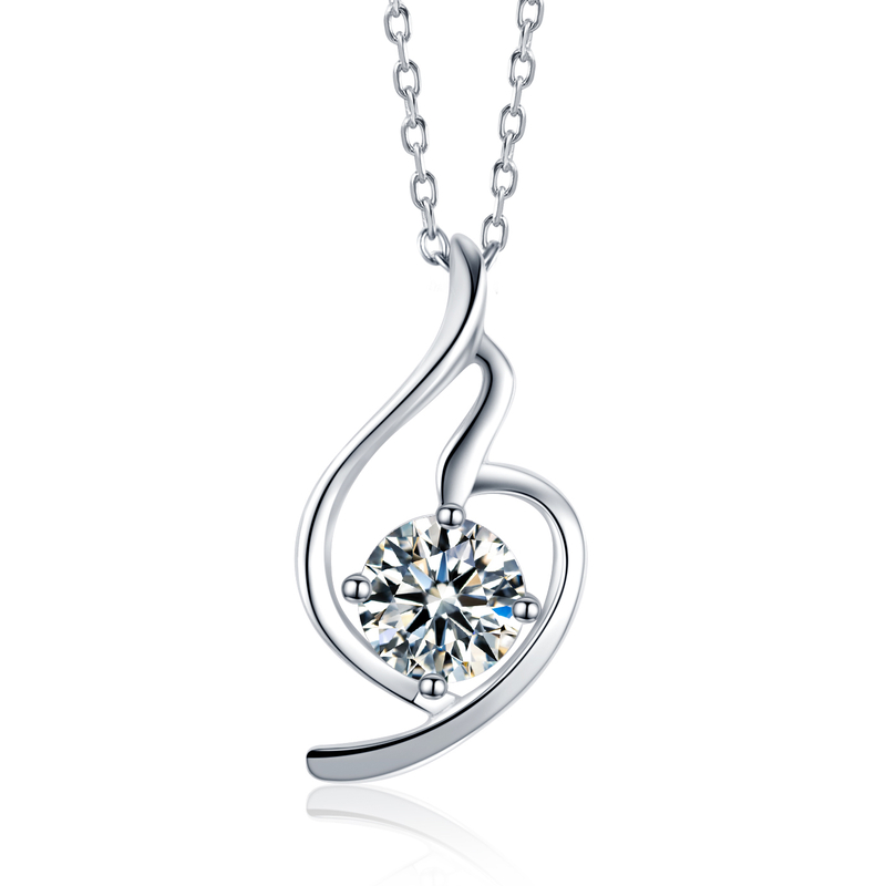 Premium Fashion Jewelry Custom Moissanite Stone 925 Sterling Silver Necklace