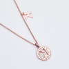 Alphabetic series K Lovely Rose Gold Necklace