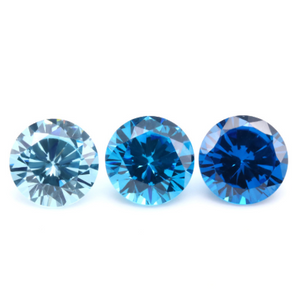 Marine Blue Zircon Color Round Bare Stone