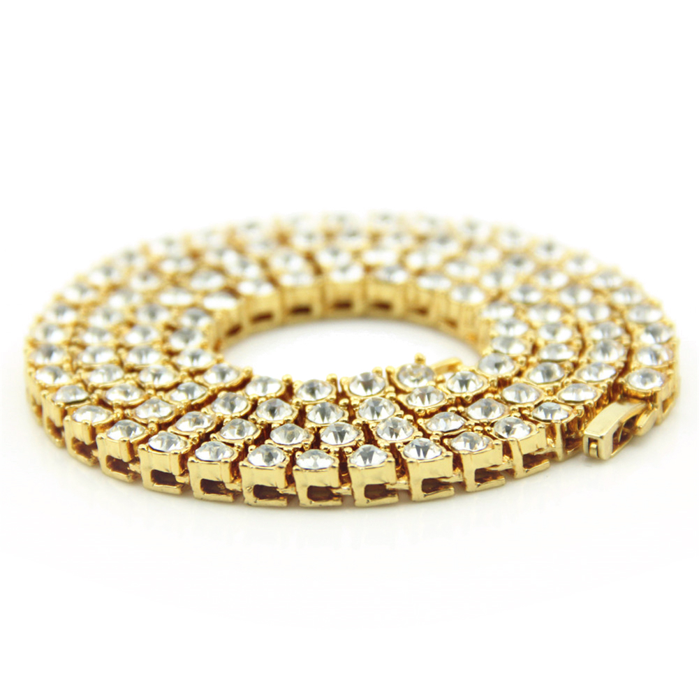 Hip Hop Single Row Rhinestone Alloy Necklace