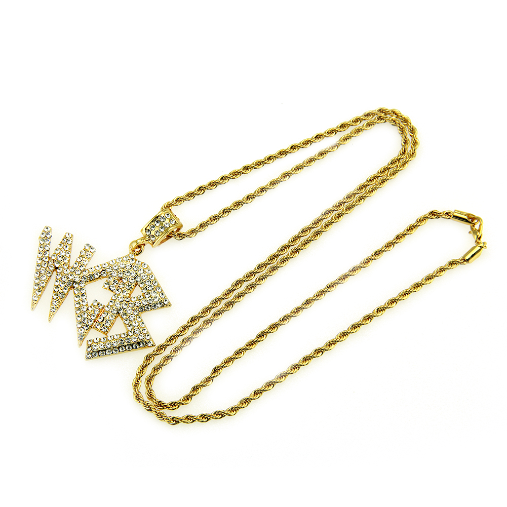 Niche Necklace Gold Covered Crystal Pendant