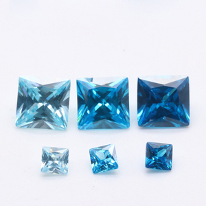 Factory Wholesale 3EX Blue VVS Princess Cubic Zirconia