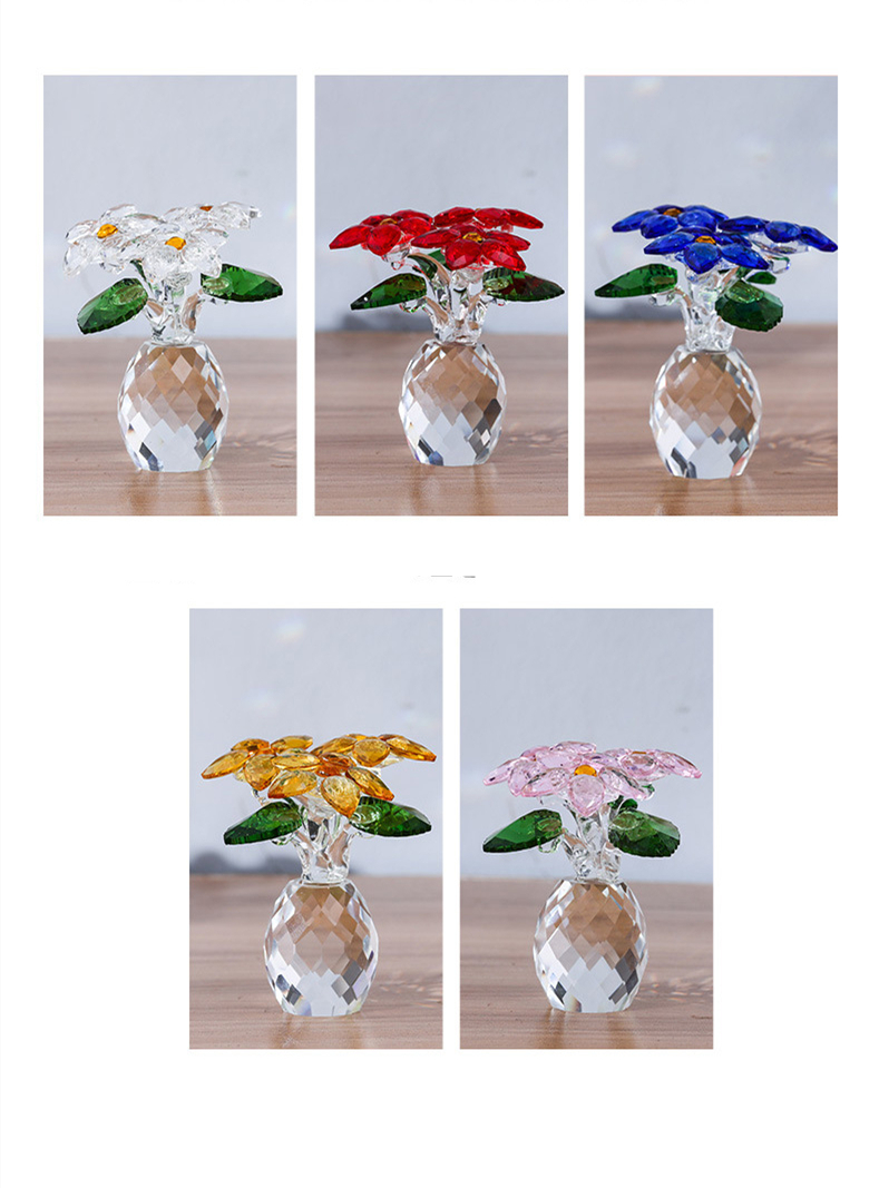 Creative Gifts Crystal Flower Ornaments Small Flower Bottles Living Room Ornaments Home Decorations