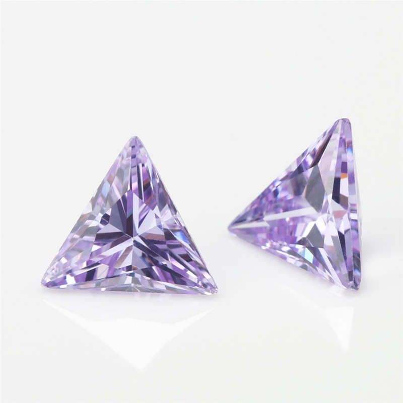 Manufacturer Wholesale 5A Lavender Triangle Cubic Zirconia for Jewelry