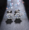 New Arrival Moissanite Gemstone Stud Earrings for Women Solid 925 Sterling Silver D Color