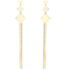 Multi Layered Diamond 925 Sterling Silver Gold Plated Women's Earrings