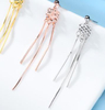 Court Style 925 Sterling Silver Gold-plated Tassel Lady Earrings