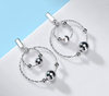 Round Bead 925 Sterling Silver Gold-plated Cute Earrings